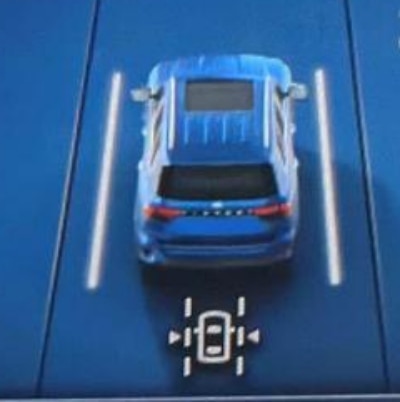 A car image which keeps up the lane